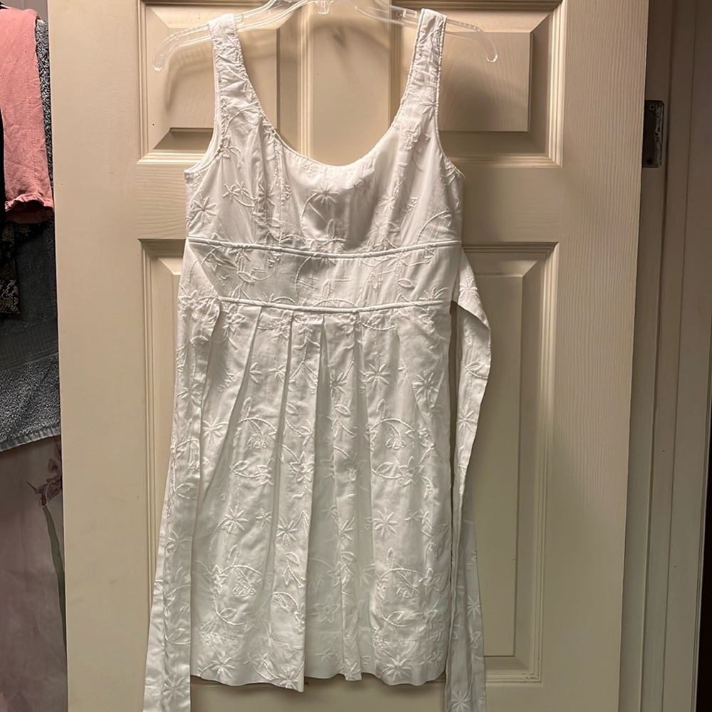 Ruby Rox white cotton embroidered summer sundress dress is lined just beautiful